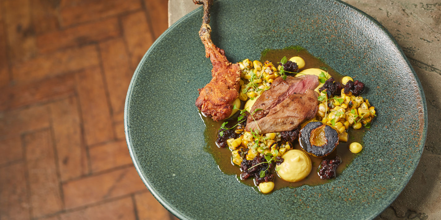 Yorkshire Grouse with Sweetcorn and Greengages Recipe - Great British Chefs