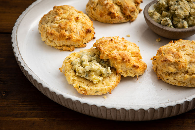 Parsnip and sage scones with Stilton butter