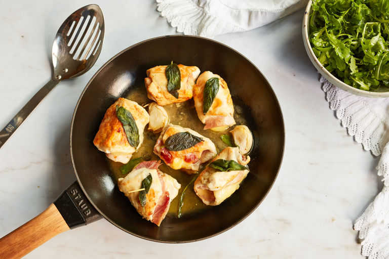 Involtini con prosciutto e fontina – Chicken and ham involtini