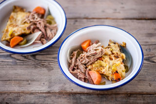 Pork shoulder with bubble and squeak