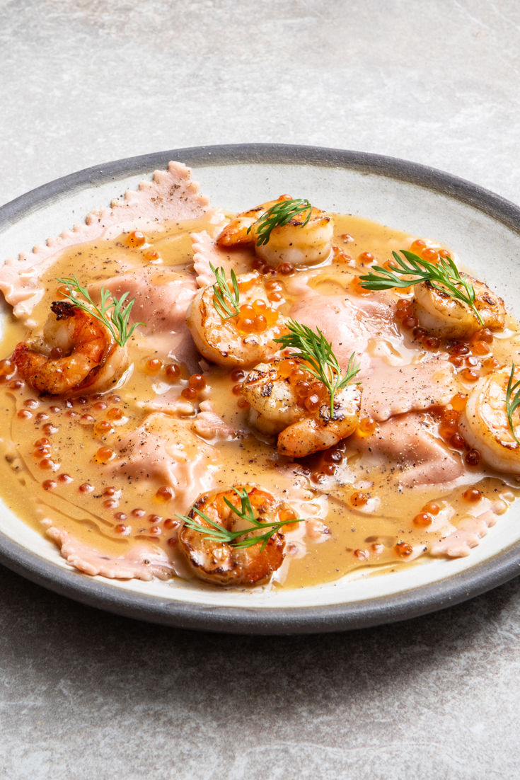 Pink Raviolli Pink Prawn Ravioli with Champagne Beurre Blanc Recipe - Great British Chefs