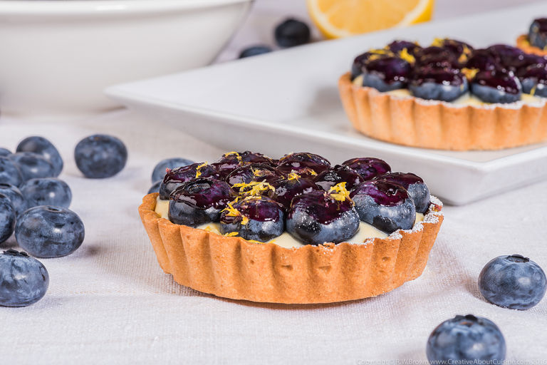 Blueberry and lemon custard tart