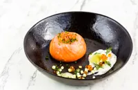 Smoked salmon mousse with crème fraîche, lime and dill