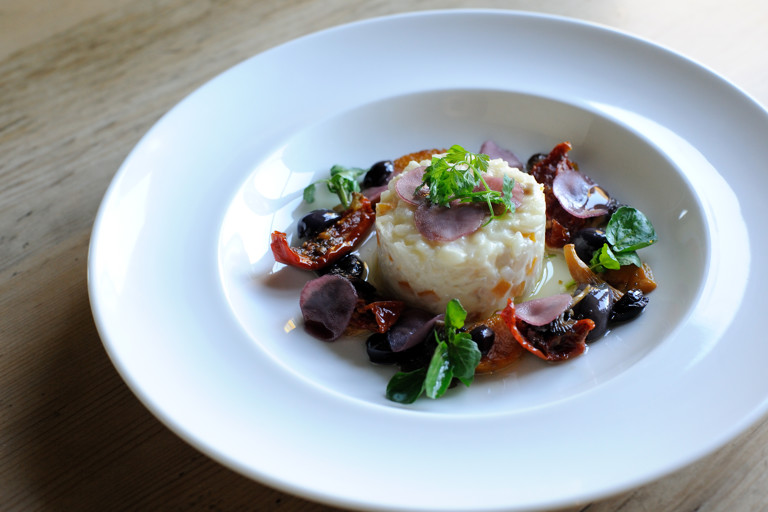 Smoked chicken and butternut squash risotto