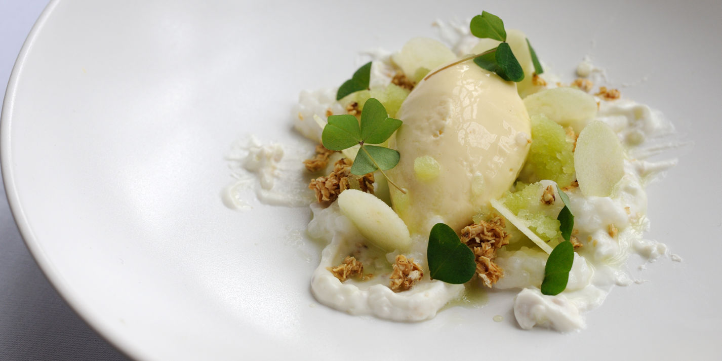 Goat's Curd Mousse Recipe With Tapioca &amp; Apple - Great British Chefs