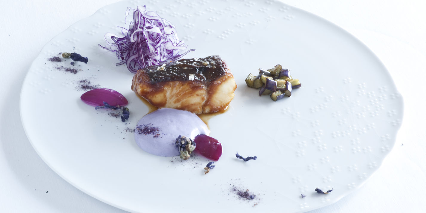 Sake Pollock Recipe with Purple Vegetables - Great Italian Chefs
