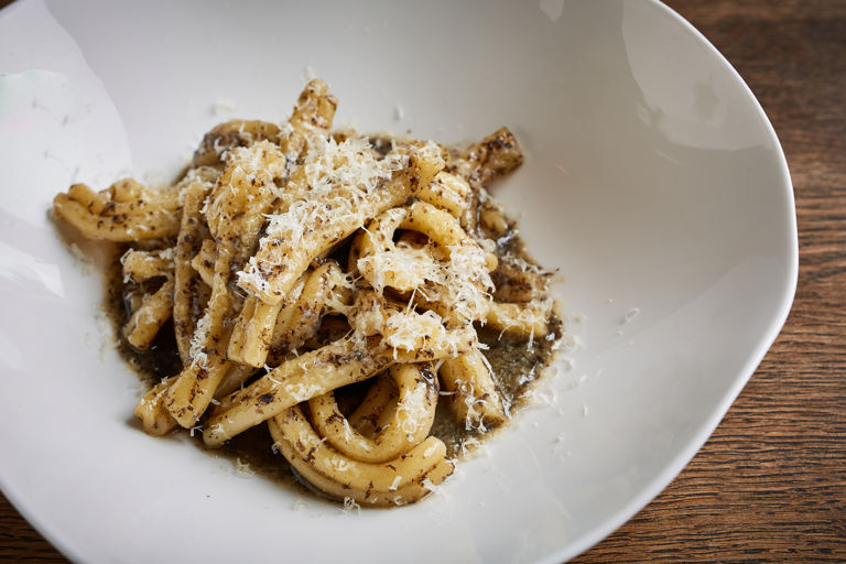 Strozzapreti with chicken stock, truffle, butter and Parmesan
