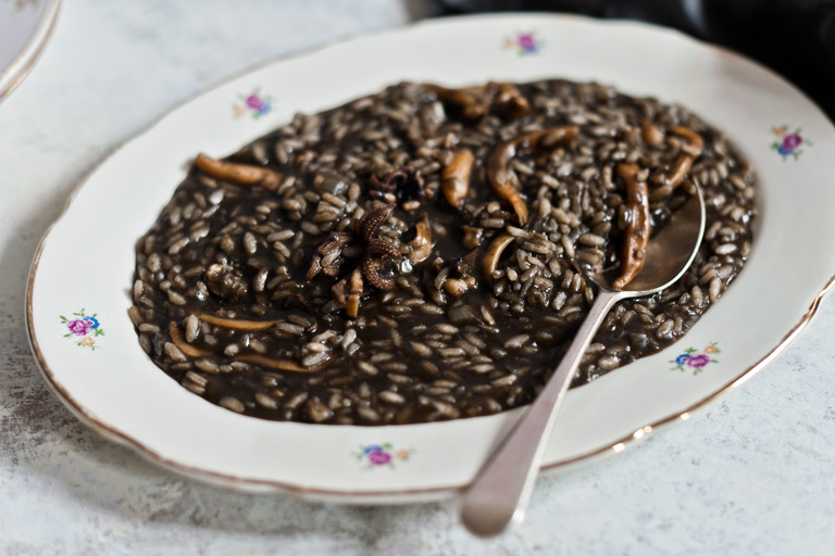 Squid ink risotto - risotto al nero di seppia