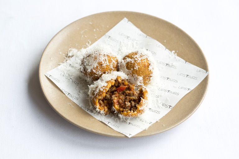 Venison bolognese fritters with Parmigiano Reggiano