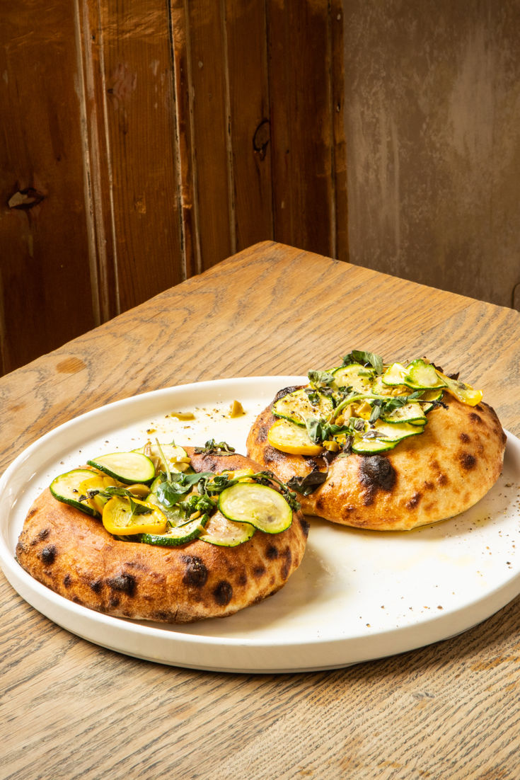 Flatbreads with Courgettes, Olives and Marjoram Recipe Great British