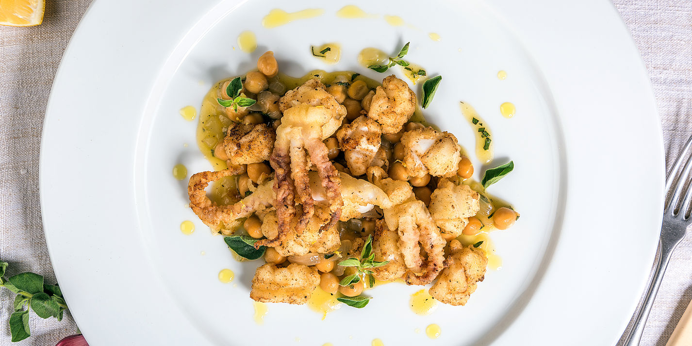 Fried Squid with Chickpeas Recipe - Great British Chefs