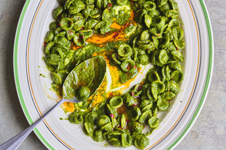 Miso butter greens pasta