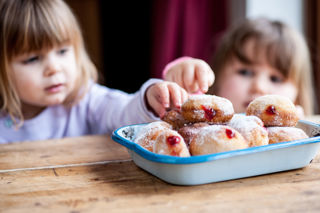 Kids with doughnuts