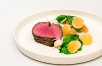 Chateaubriand with beef and oyster pie and winter vegetables