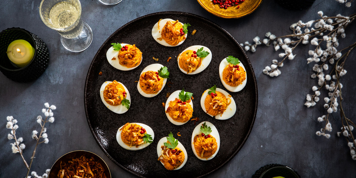 Festive Devilled Eggs Recipe - Great British Chefs