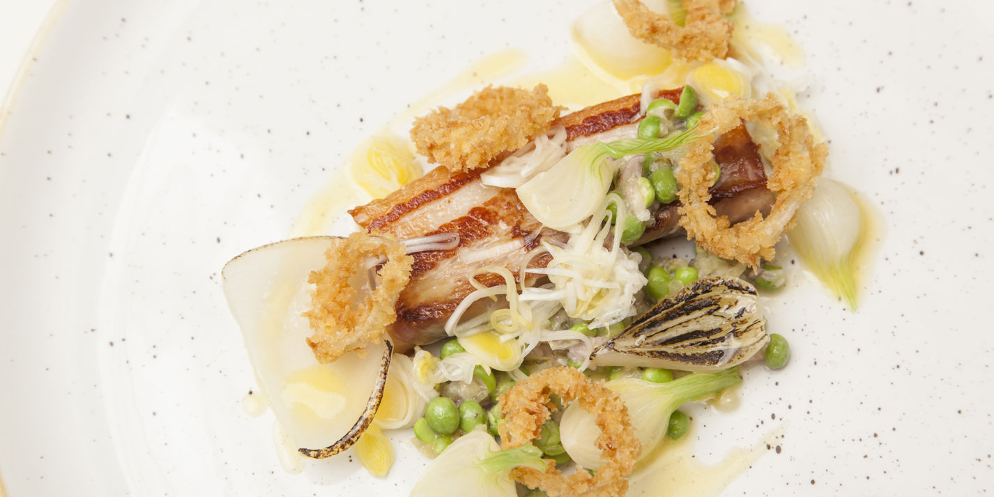 Sous Vide Pork Belly with Onions Recipe - Great British Chefs