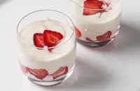Strawberry and cream panna cotta
