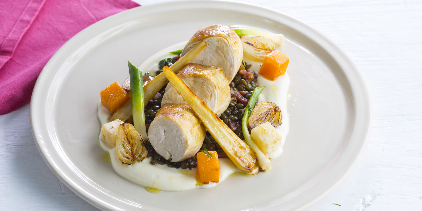 Chicken with Lentils a La Française Recipe - Great British Chefs