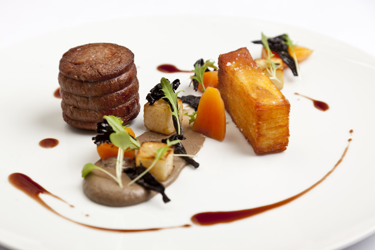 Fillet of grass-fed beef, pomme anna and mushroom purée