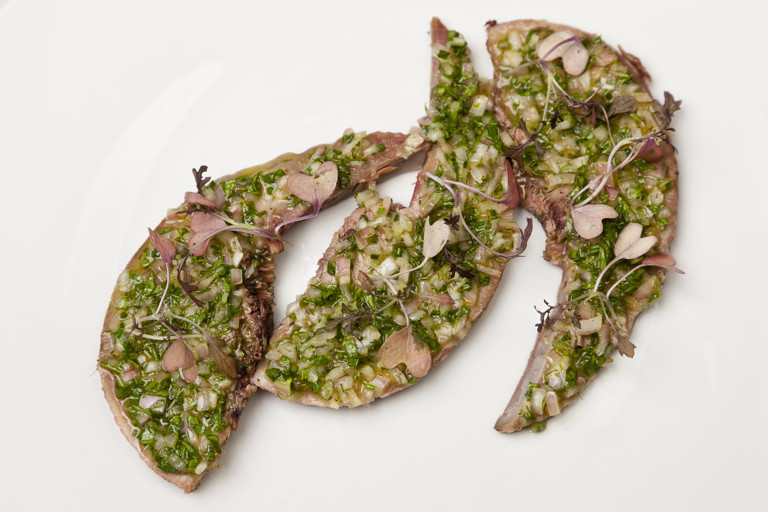 Pork tongue a la ravigote