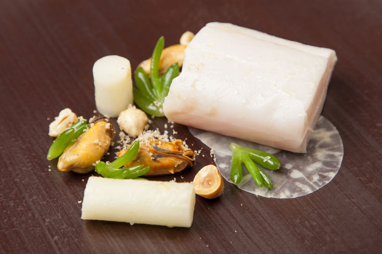 Pollock with celeriac and mussels