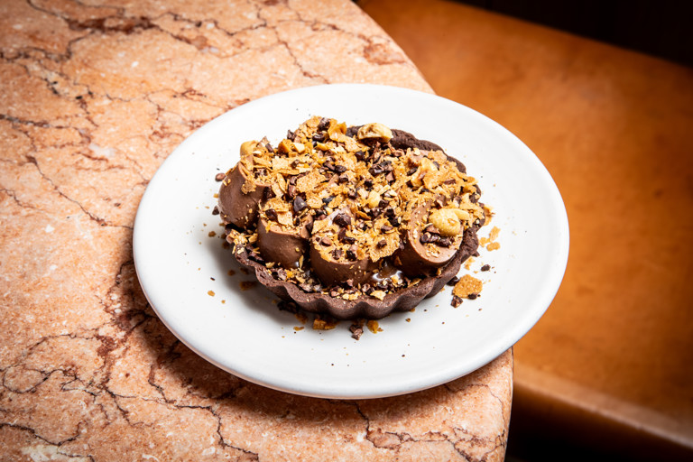 Chocolate and hazelnut tart