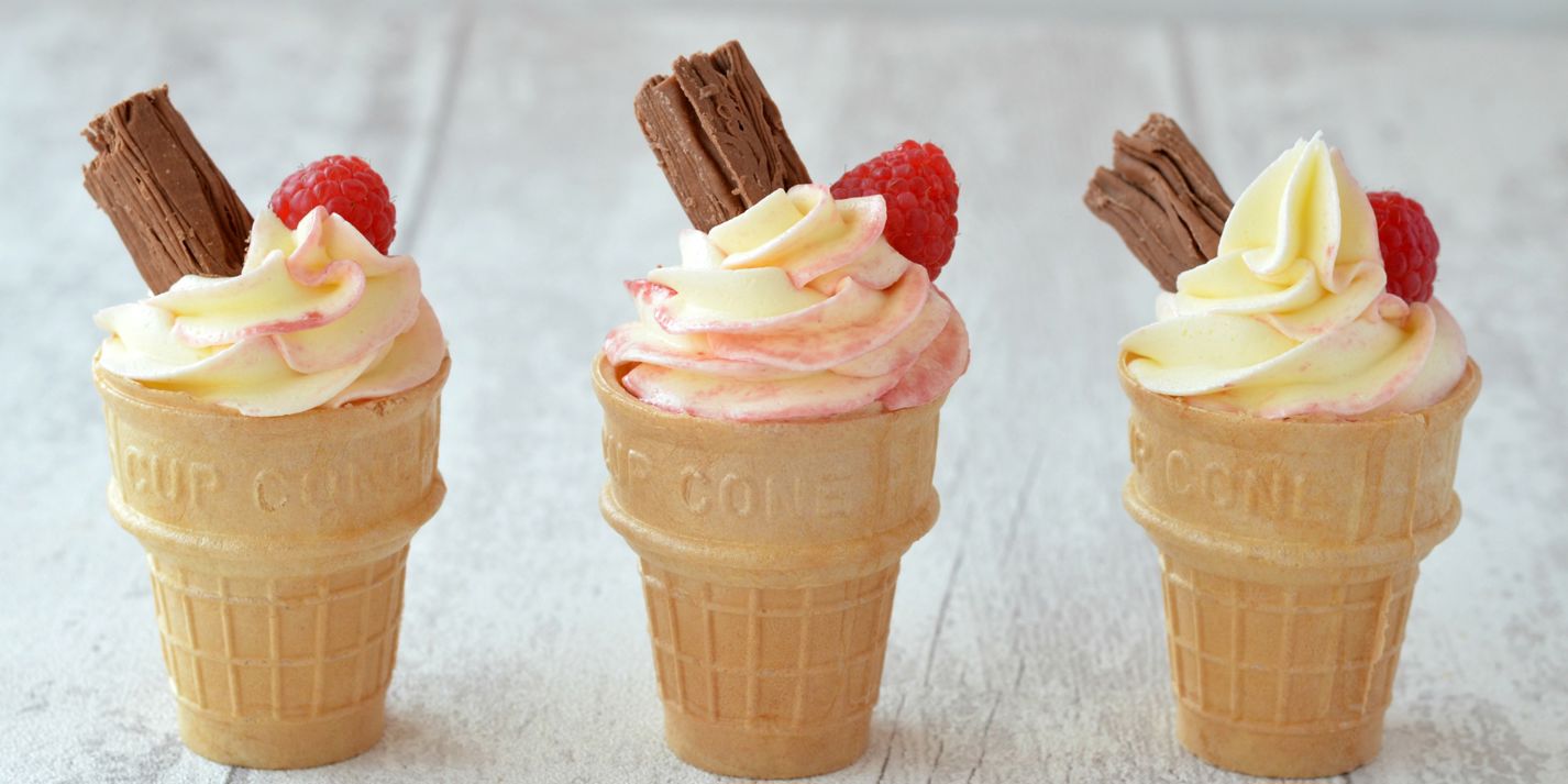 Raspberry Ripple Ice Cream Cupcakes Recipe Great British Chefs