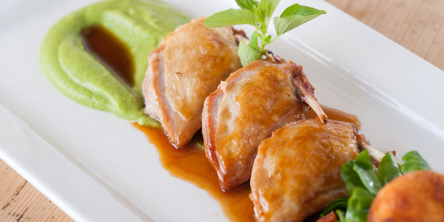 Quail with Pea Purée Recipe - Great British Chefs