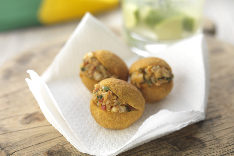 Brazilian acarajé with vatapá