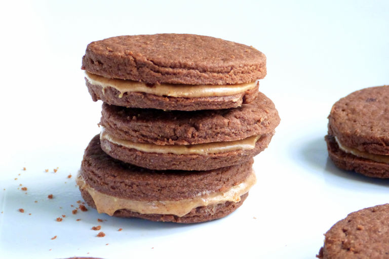 Chocolate peanut butter sandwich cookies