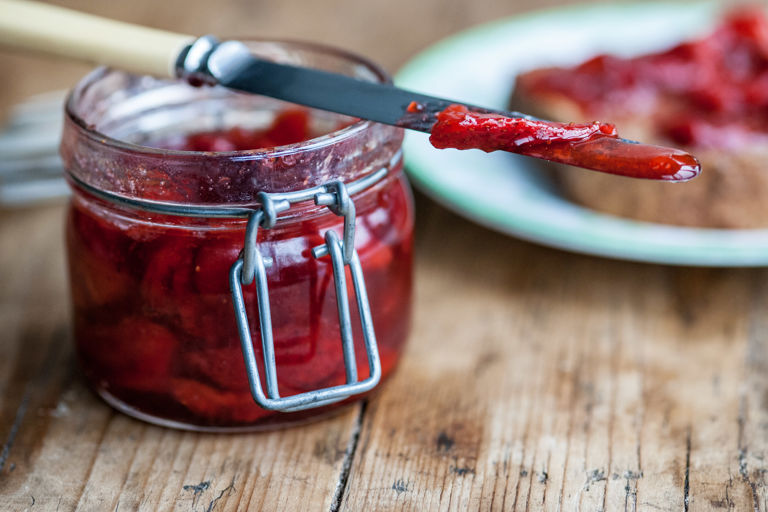 No-cook strawberry jam