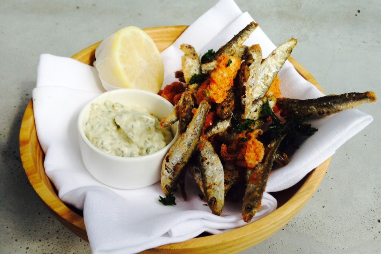 Devilled whitebait and calamari with tartare sauce