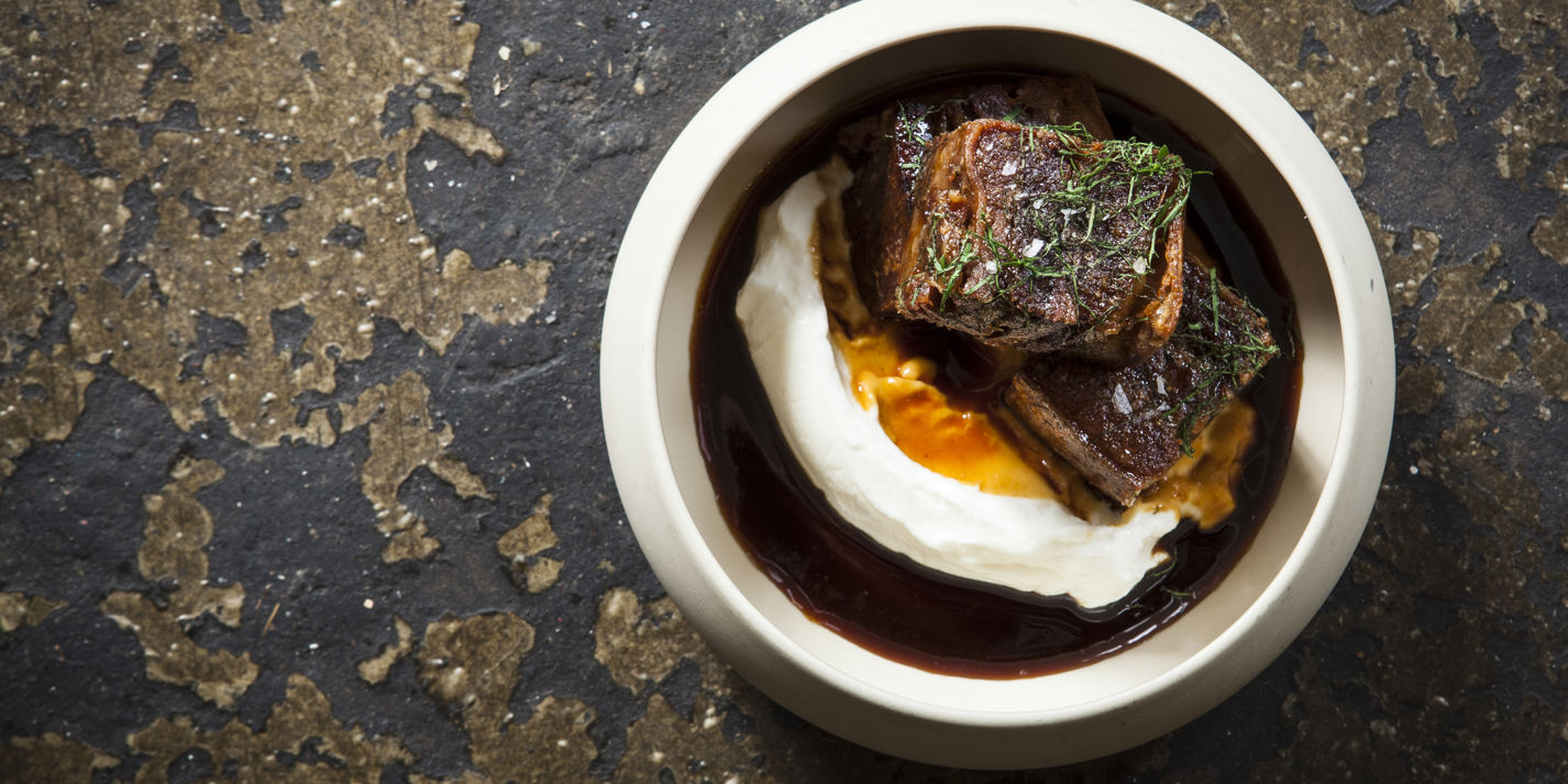 Crispy Pomegranate-glazed Lamb Breast with Yogurt - Great British Chefs