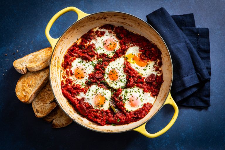 Flamenco-style baked eggs