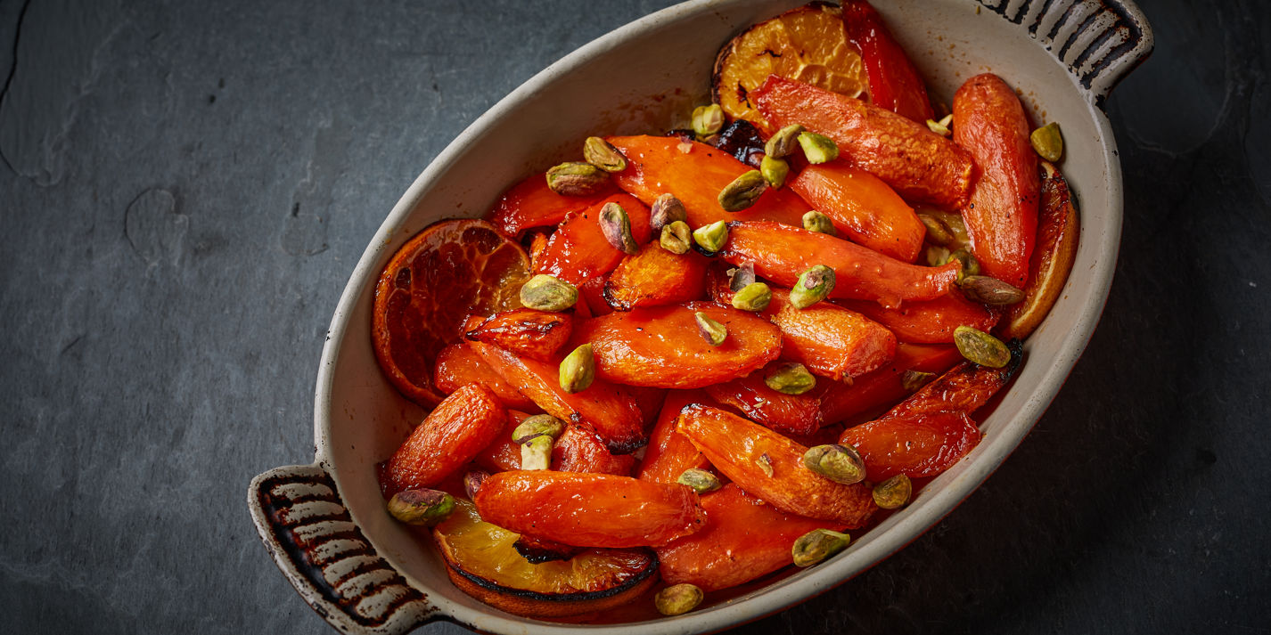 Honey-Roast Carrots with Orange and Pistachios Recipe - Great British Chefs