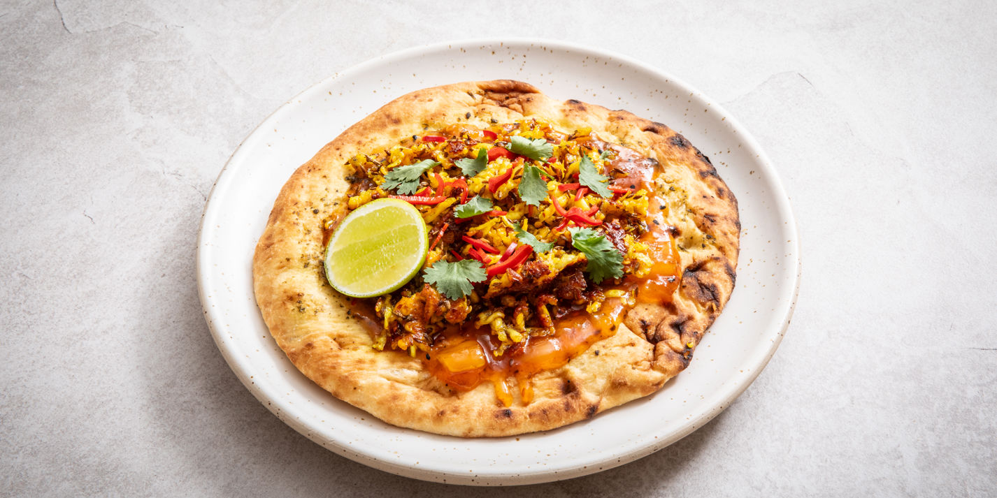 Paneer and mango chutney naans
