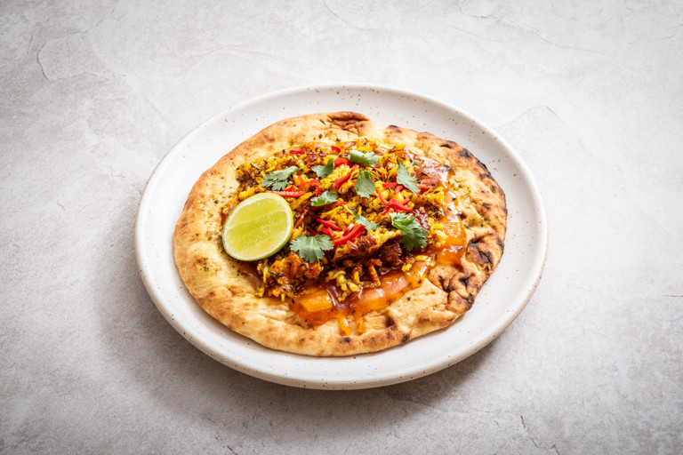 Paneer and mango chutney naans