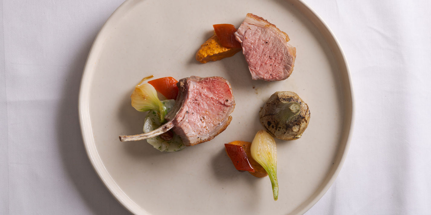 Lamb Rack with Artichokes and Romesco Sauce Recipe - Great British Chefs