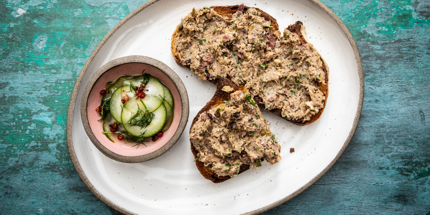 Tinned Sardine Rillettes with Vodka-pickled Cucumbers Recipe - Great British Chefs