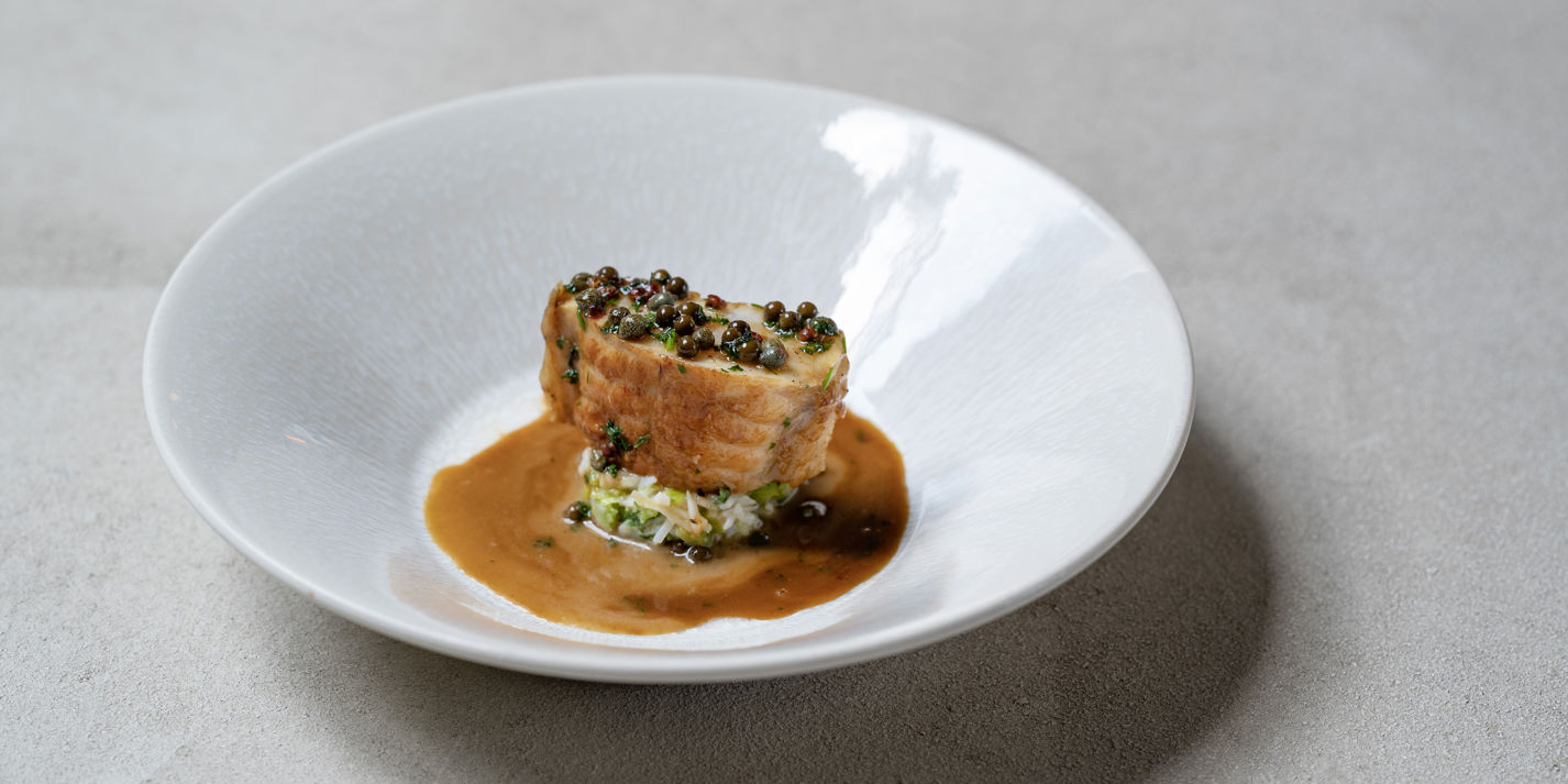 Monkfish with Leek, Crab and Peppercorn Sauce Recipe Great British Chefs
