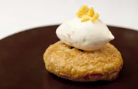 Eccles cake with cheddar cheese ice cream