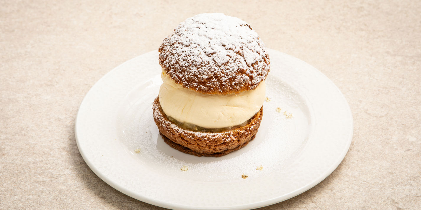 Gooseberry Ptyś-Style Choux Bun with Elderflower and Gooseberry Compote Recipe - Great British Chefs