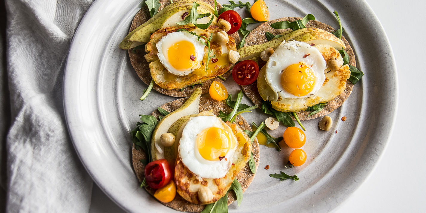 Pear and Halloumi Crispbreads Recipe - Great British Chefs