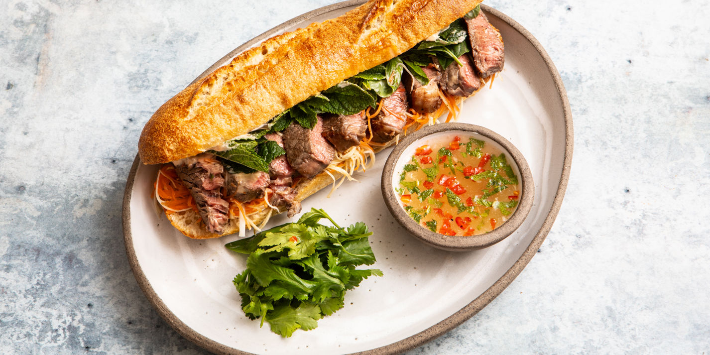 Lemongrass Steak Banh Mi and Herb Salad Recipe - Great British Chefs