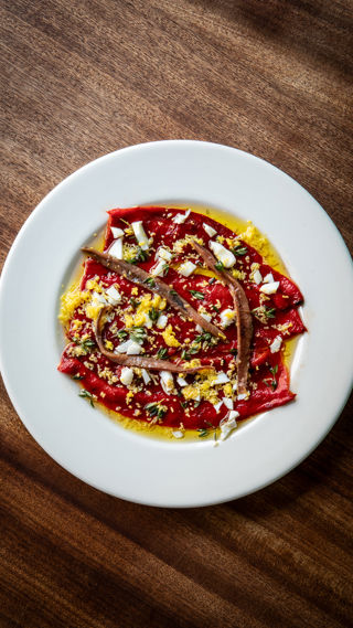 Grilled romero pepper salad with chopped egg and anchovy recipe reel