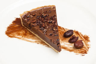 Sea-salted caramel tart with Javanese milk chocolate