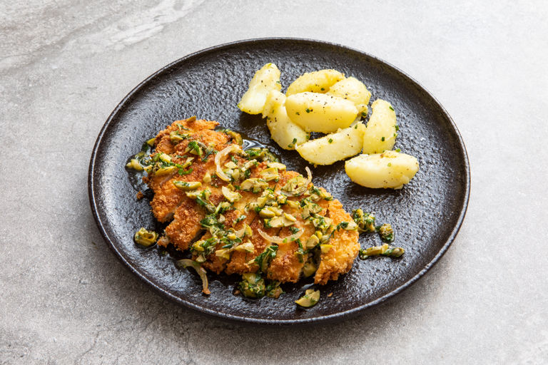 Chicken Milanese with Green Olive and Preserved Lemon Salsa Recipe ...