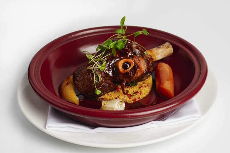 Tagine of lamb, couscous, preserved lemon and harissa