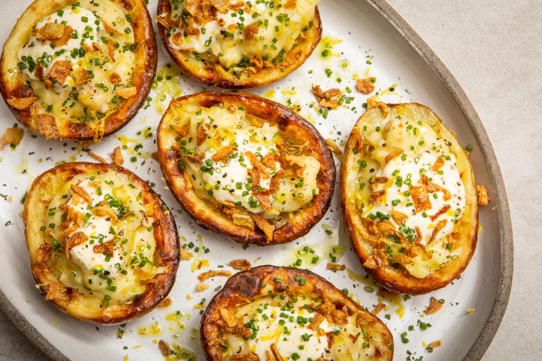 Vichyssoise loaded potatoes 