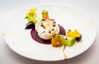Burrata salad with beetroot and radishes